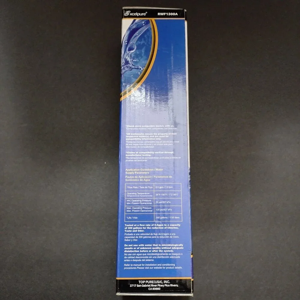 Excelpure RWF1300A Refrigerator Replacement Water Filters-NEW-SET OF 2